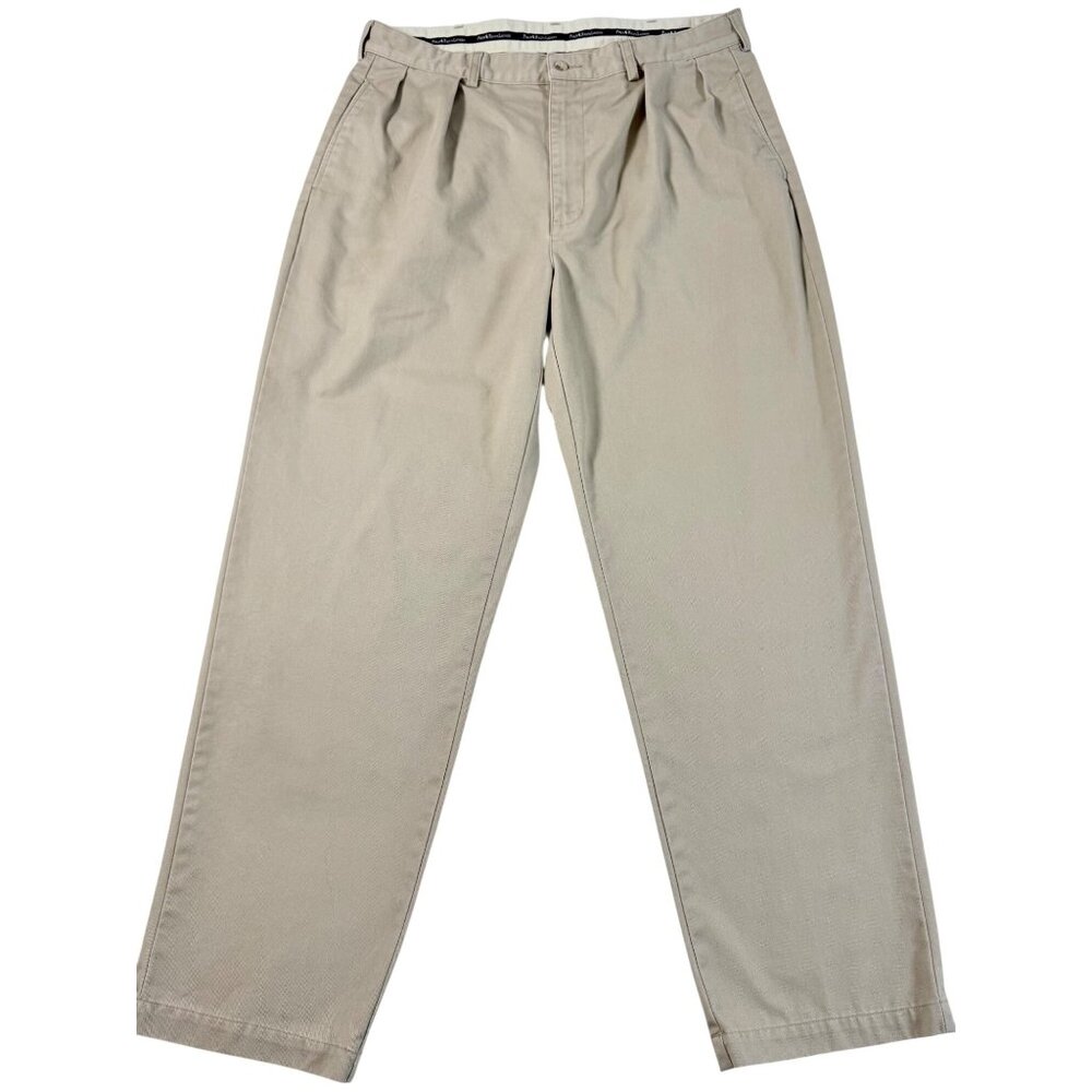 Polo Ralph Lauren Pleated Chino Pants Men 38x32 Khaki Cotton Dress Casual